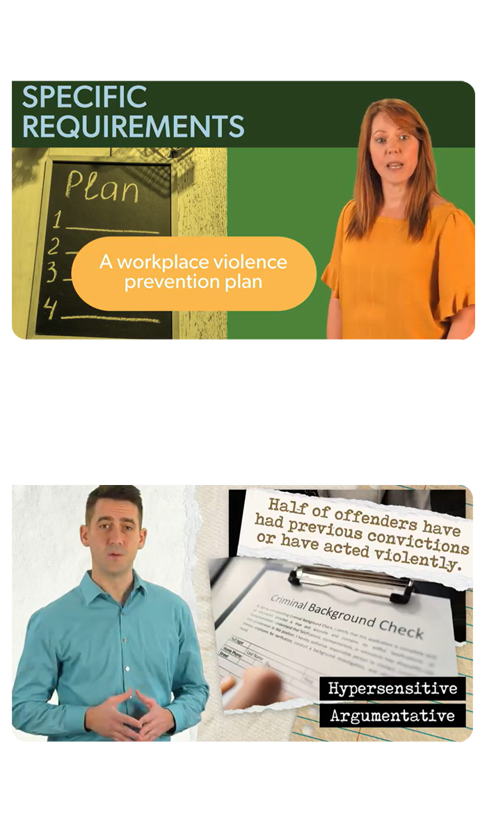 CA Workplace Violence Video Screenshots